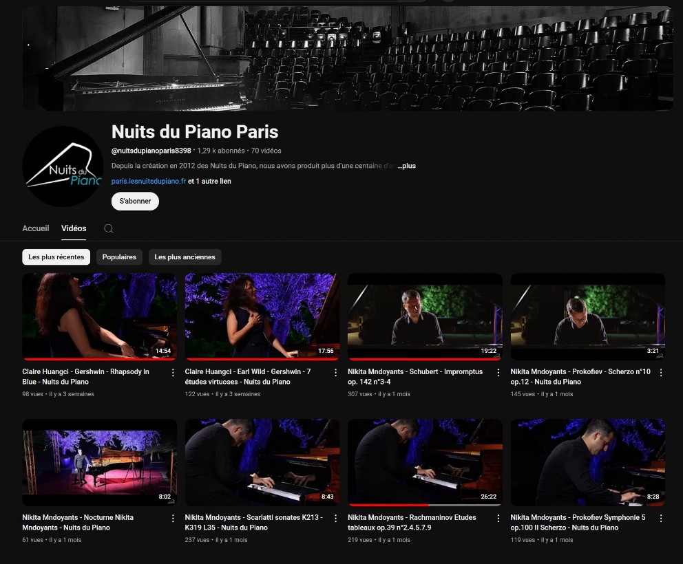 photo page youtube Nuits du Piano Paris